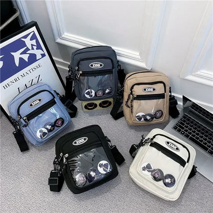 Unisex Korean Ita Bag with Clear Pocket