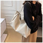 Fashion PU Leather Tote – Soft Large-Capacity Underarm & Crossbody Bucket Bag for Women
