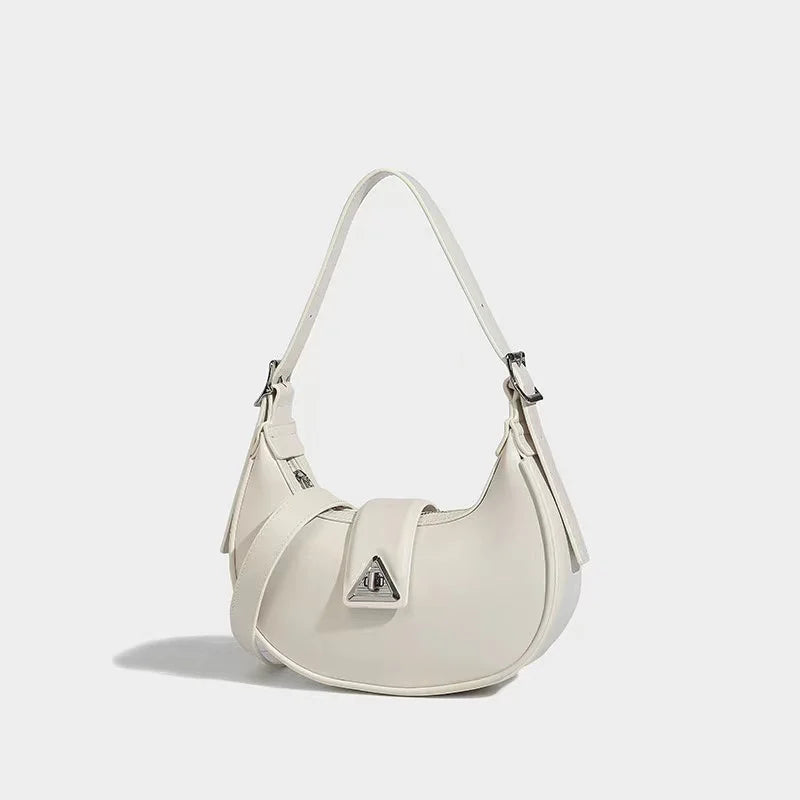 Textured Leather Moon Bag – High-Quality Fashion Shoulder & Underarm Purse for Women