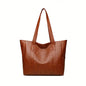 Vintage Vegan Tote Bag – Large Capacity Casual Shoulder Handbag for Women’s Commute