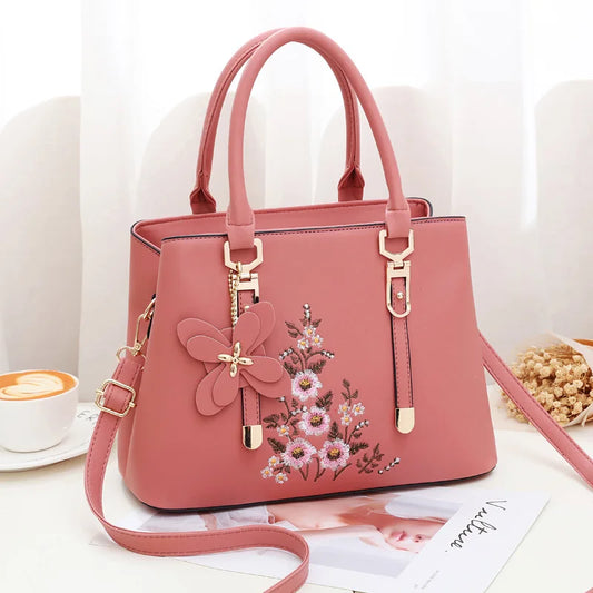 Embroidered Leather Tote – Stylish, Spacious & Everyday Ready