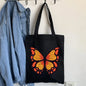 Butterfly Print Canvas Tote – Foldable, Reusable & Stylish